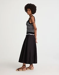 Poplin Crocheted Knit Midi Dress | Madewell