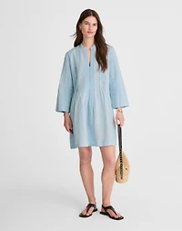 Pleated Splitneck Mini Shirtdress Stripe | Madewell