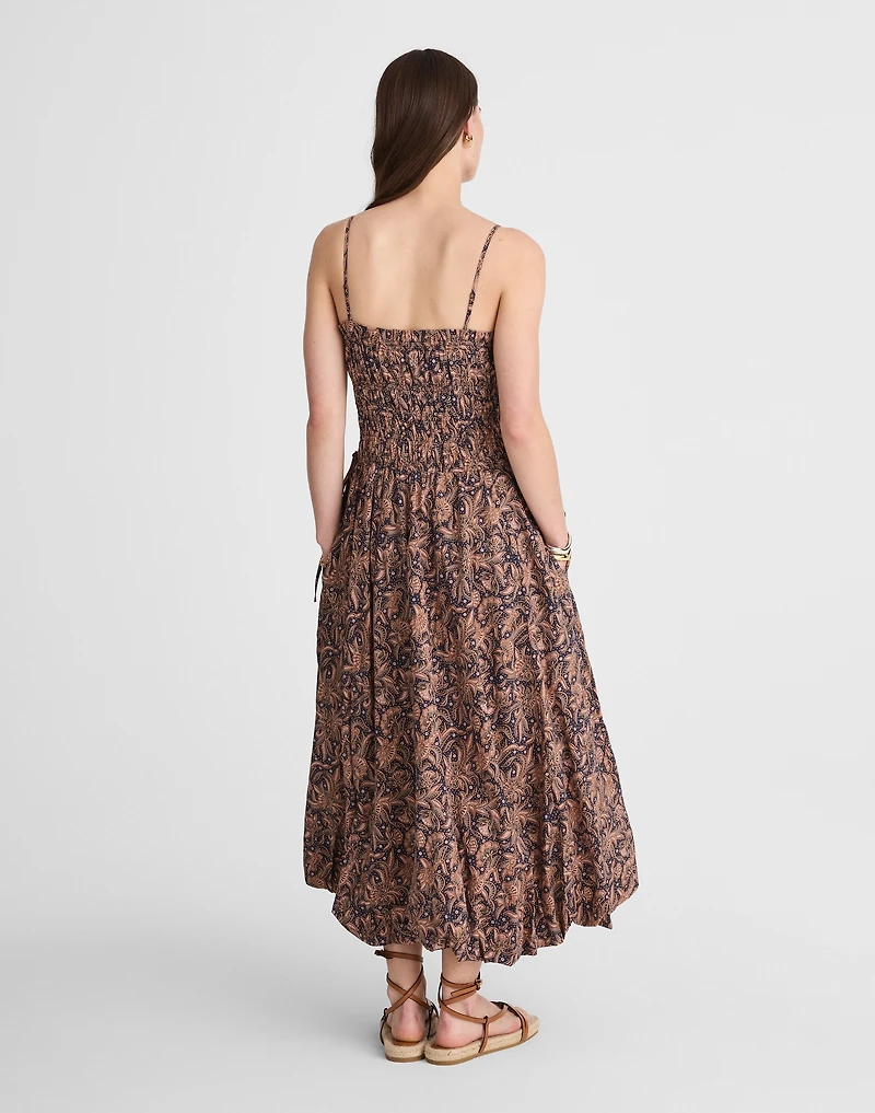 Smocked Bubble-Hem Midi Dress Paisley | Madewell