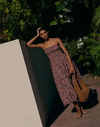 Smocked Bubble-Hem Midi Dress Paisley | Madewell
