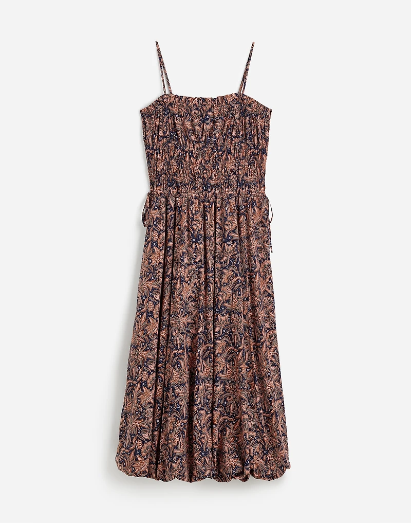 Smocked Bubble-Hem Midi Dress Paisley | Madewell
