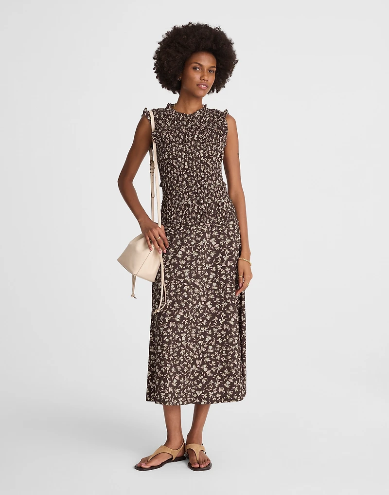 Smocked Sleeveless Midi Dress | Madewell