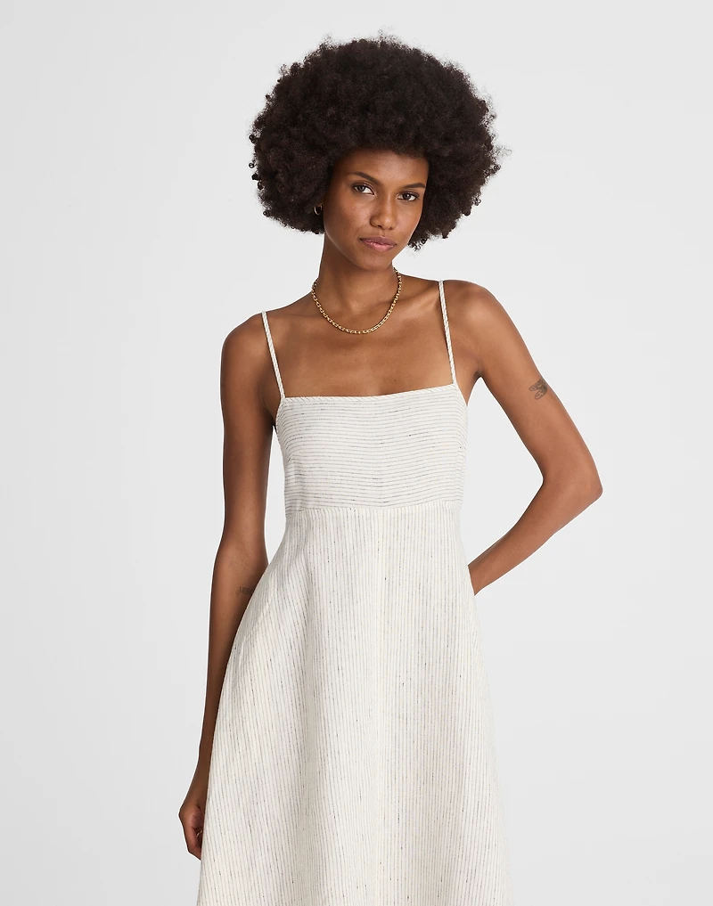 Striped Empire-Waist Midi Dress 100% Linen | Madewell