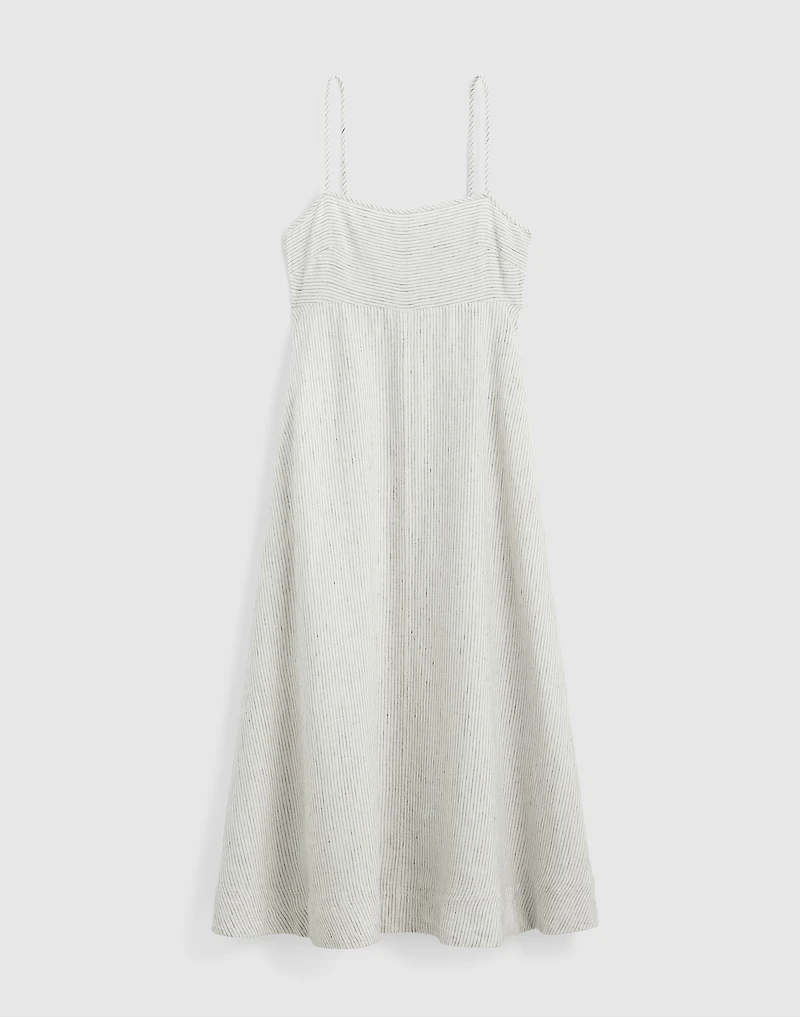 Striped Empire-Waist Midi Dress 100% Linen | Madewell