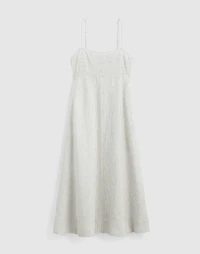 Striped Empire-Waist Midi Dress 100% Linen | Madewell