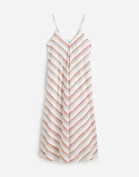 Striped V-Neck Midi Dress 100% Linen | Madewell
