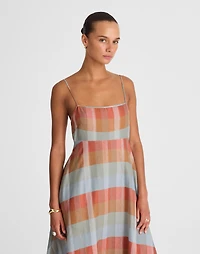 Empire-Waist Midi Dress in Plaid | Madewell