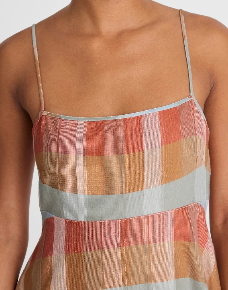 Empire-Waist Midi Dress in Plaid | Madewell