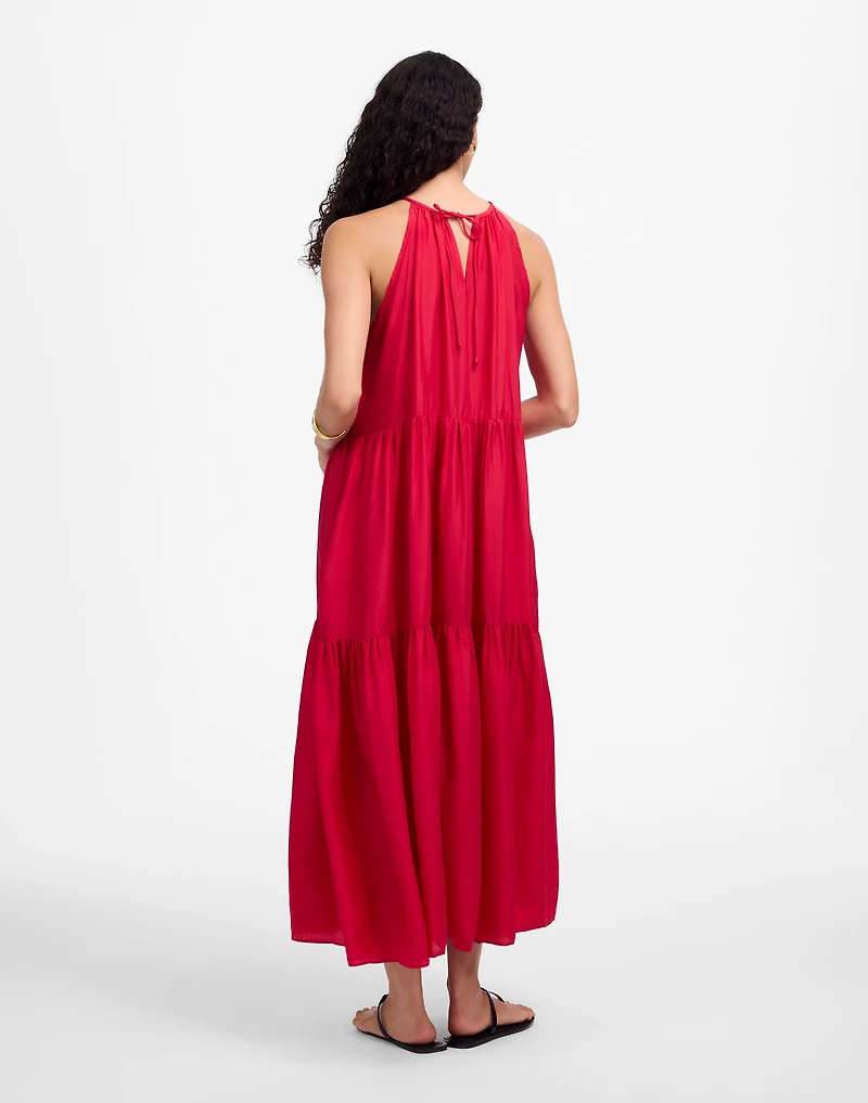 Habotai Silk Tiered Halter Dress | Madewell