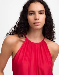 Habotai Silk Tiered Halter Dress | Madewell