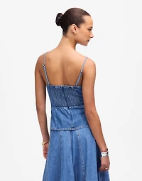 Ruched Squareneck Tank Robertson Wash: Airy Denim Edition | Madewell