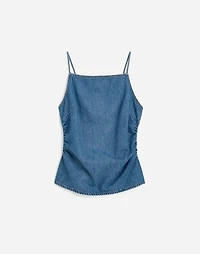 Ruched Squareneck Tank Robertson Wash: Airy Denim Edition | Madewell