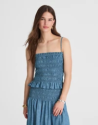 Denim Smocked Tank | Madewell