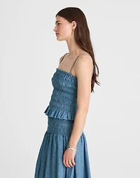 Denim Smocked Tank | Madewell