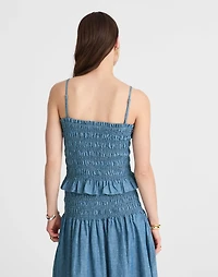 Denim Smocked Tank | Madewell