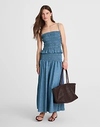 Denim Smocked Tank | Madewell