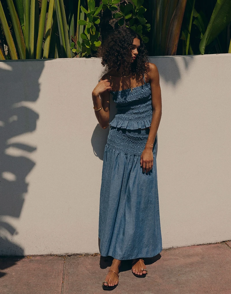Denim Smocked Tank | Madewell