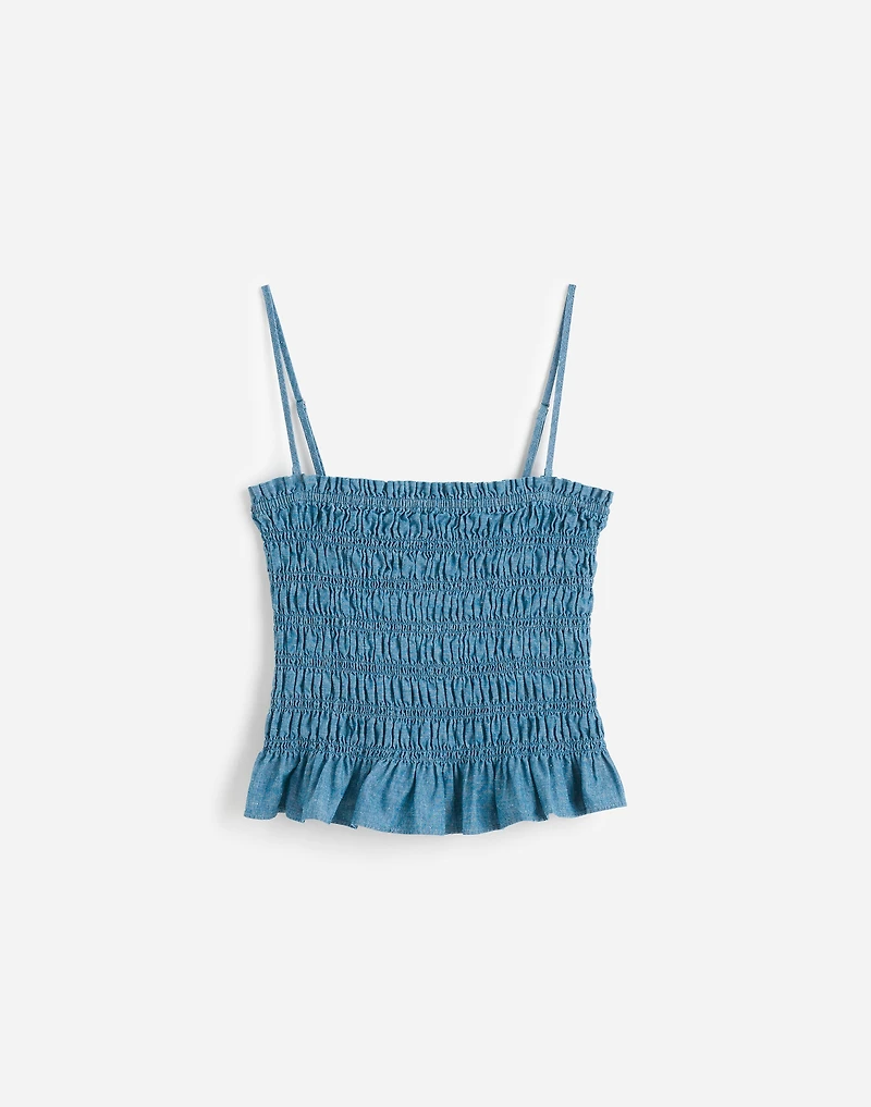 Denim Smocked Tank | Madewell