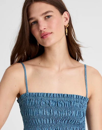 Denim Smocked Tank | Madewell