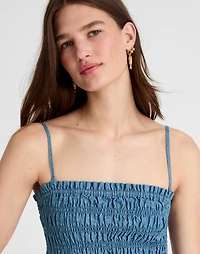Denim Smocked Tank | Madewell
