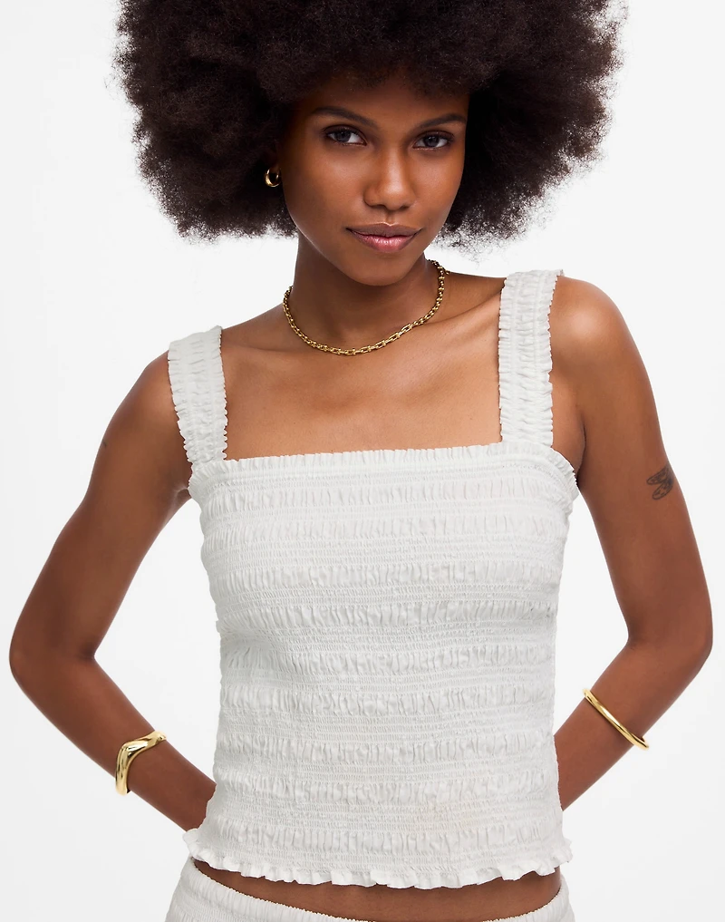 Poplin Smocked Tank | Madewell