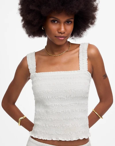 Poplin Smocked Tank | Madewell