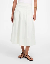 Pleated Midi Skirt Cotton Poplin | Madewell