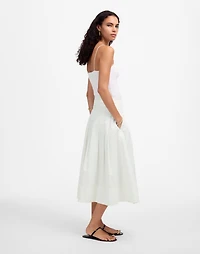 Pleated Midi Skirt Cotton Poplin | Madewell