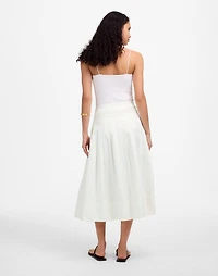 Pleated Midi Skirt Cotton Poplin | Madewell
