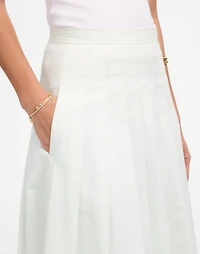 Pleated Midi Skirt Cotton Poplin | Madewell