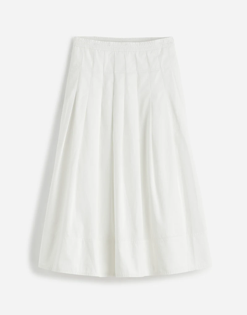 Pleated Midi Skirt Cotton Poplin | Madewell