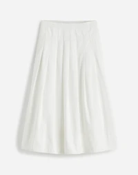 Pleated Midi Skirt Cotton Poplin | Madewell
