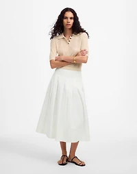 Pleated Midi Skirt Cotton Poplin | Madewell