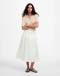 Pleated Midi Skirt Cotton Poplin | Madewell