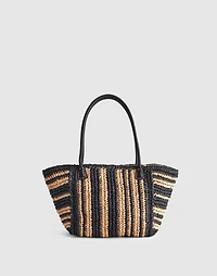 The Handwoven Straw Mini Tote in Wide Stripe | Madewell