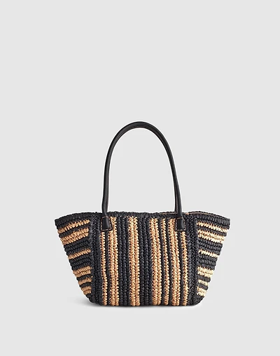 The Handwoven Straw Mini Tote in Wide Stripe | Madewell