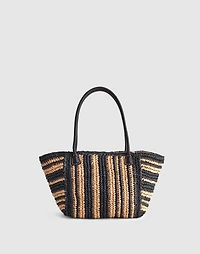 The Handwoven Straw Mini Tote in Wide Stripe | Madewell
