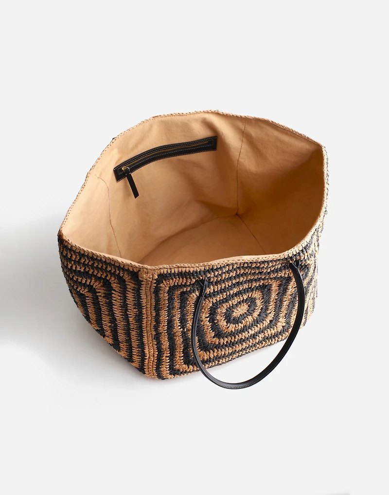 The Two-Toned Straw Tote Bag | Madewell