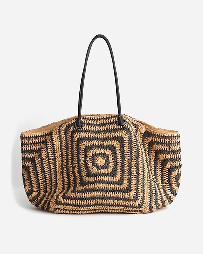 The Two-Toned Straw Tote Bag | Madewell