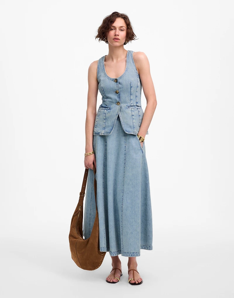 Denim Scoopneck Cutaway Vest Edmonson Wash | Madewell
