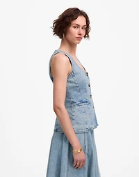 Denim Scoopneck Cutaway Vest Edmonson Wash | Madewell