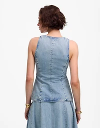 Denim Scoopneck Cutaway Vest Edmonson Wash | Madewell