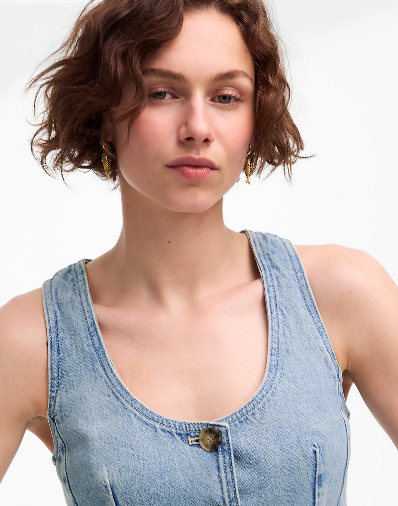 Denim Scoopneck Cutaway Vest Edmonson Wash | Madewell