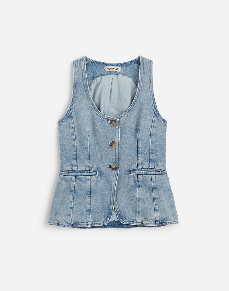 Denim Scoopneck Cutaway Vest Edmonson Wash | Madewell