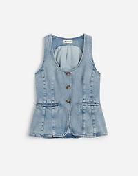 Denim Scoopneck Cutaway Vest Edmonson Wash | Madewell