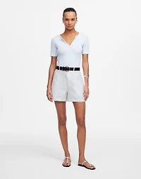 Pintucked Shorts in 100% Linen