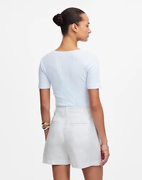 Pintucked Shorts in 100% Linen