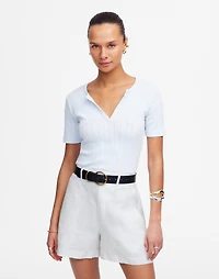 Pintucked Shorts in 100% Linen