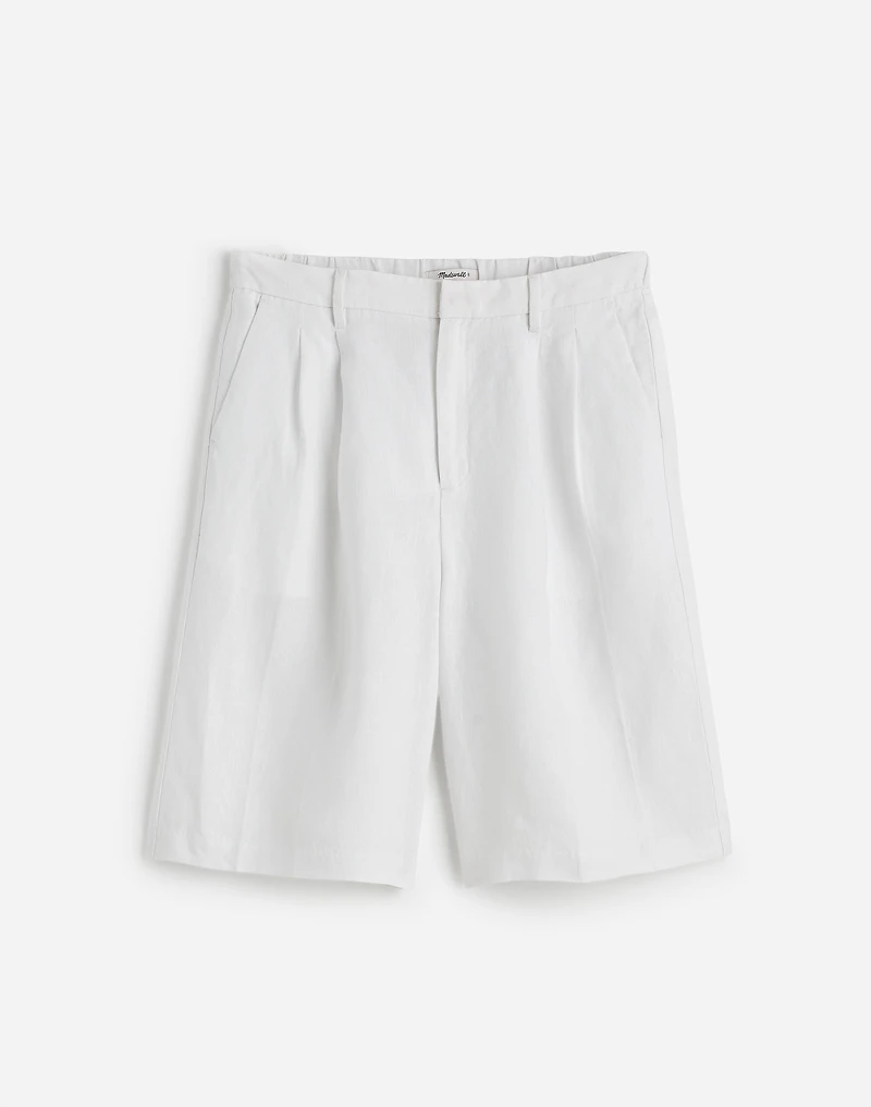 Relaxed Pleated Trouser Shorts in 100% Linen | Madewell