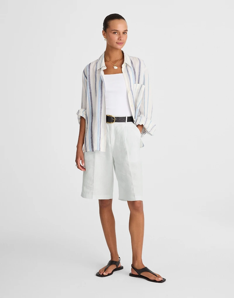 Relaxed Pleated Trouser Shorts in 100% Linen | Madewell